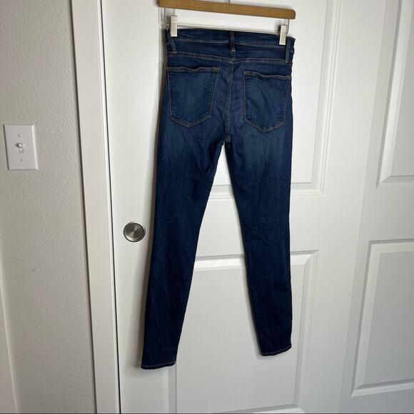 Frame Le High Skinny Dark Wash Disco High Waisted Ankle Jeans Size 27 - Picture 6 of 7